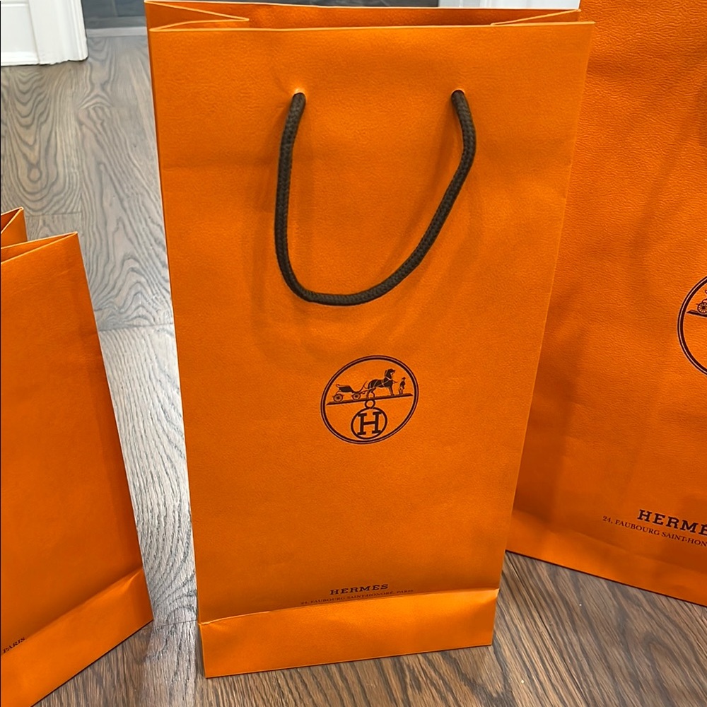 Hermès Orange Shopping Bags Set - Picture 13 of 15